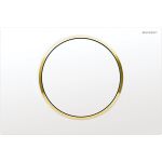 Pulsador serie Sigma10 para descarga interrumpible de Geberit. Plástico, blanco/dorado/blanco